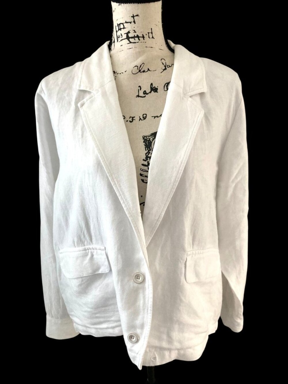 J. Jill White Linen Blend Jacket Blazer - Size M